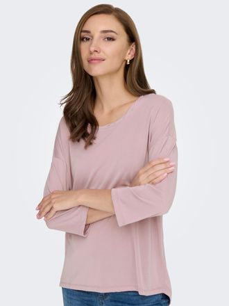 Only 3/4-Arm-Shirt ONLY ONLHANNAH 3/4 TOP JRS, Damen, Gr. XL, keepsake lila, Jersey, Obermaterial: 67% Viskose, 33% Polyester, unifarben, regular fit, Rund