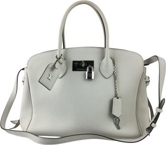 Louis Vuitton White Leather Handbag Shoulder Bag Tote Bag (Pre-Owned)