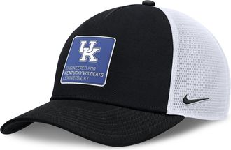 Nike Kentucky On-Field Rise Engineered Nike Mens College Trucker Adjustable Hat in Black | NC97093NNKY-RMZ