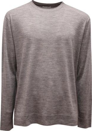 Ballantyne R Neck Pullover - Heren - Ronde hals truien - Grijs - XL - Wol - Truien & Vesten
