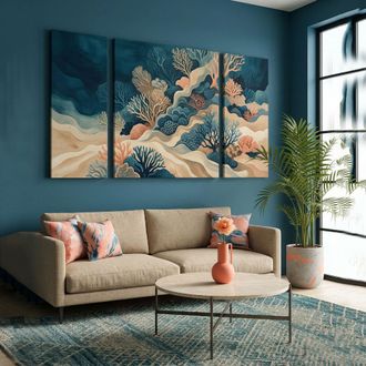 Dmora Cuadro Nalimiba, Estructura De Tela, Estructura De Madera Noble, 90x90h Cm Multicolor