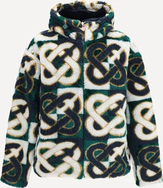 Casablanca Giacca in pile con Cappuccio e monogramma Man M