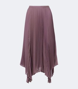 Valentino Gonna midi in georgette pliss&eacute;