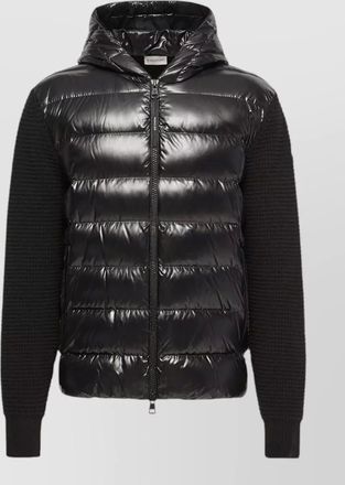 Moncler quilted hooded wool cashmere bomber jacket