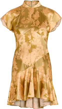 De La Vali DE LA Vali Alizee Floral Print Silk-blend Mini Dress - Green - 10 (UK10 / S)