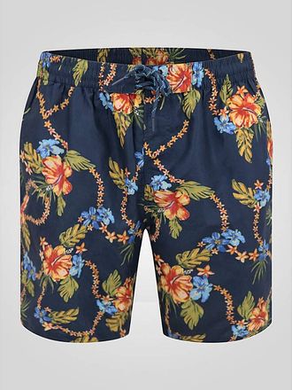 D555 DAWSON Hawaiian Print Swim Shorts