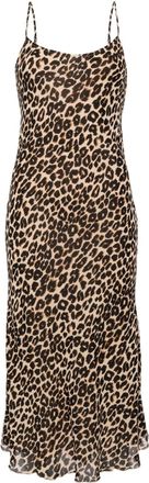 Reformation Emerick cheetah-print midi dress - women - Viscose - M - Brown