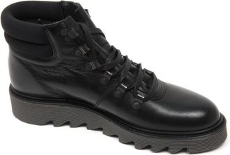 Antica Cuoieria Italiaanse Leren Laars Schoen Model 19718 - Dames - Veterlaarzen - Zwart - 35 EU - Schoenen