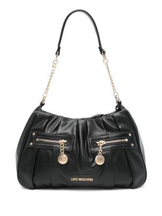 Love Moschino logo-lettering shoulder bag - women - Polyurethane - One Size - Black