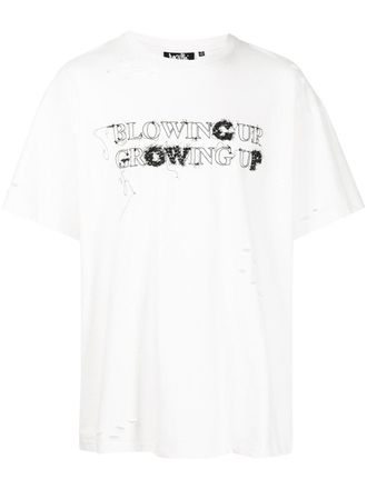Haculla Blowing Up Growing Up stretch-cotton T-shirt - men - Cotton/Spandex/Elastane - S - White