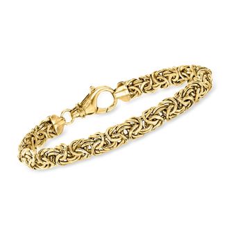 Ross-Simons 18kt Gold Over Sterling Silver Small Byzantine Bracelet