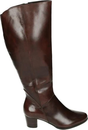 Everybody By B.Z Moda Bruin Leren Hoge Hak Laarzen - Dames - Laarzen met Hak - Bruin - 40 EU - Leer - Schoenen