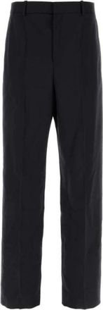 Saint Laurent Black Wool Flat Trousers Aw25