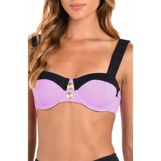 L'agence Alexandria Colorblock Bikini Top in Light Violet at Nordstrom Rack, Size X-Large