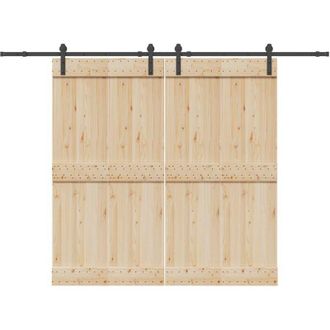 vidaXL Kit De Herrajes Para Puertas Correderas Acero Negro 427 Cm Vidaxl