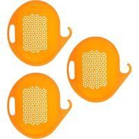 OEM Juego De 3 Coladores De Cocina - Escurridores - Cestas Para Frutas - Recipientes Para Lavar Alimentos, Frutas, Verduras Y Pasta - Naranja - 3 Piezas -