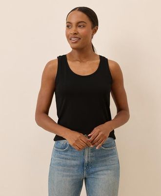Pact Organic Cotton Luxe Stretch Jersey Tank in Black at Nordstrom, Size Xx-Large
