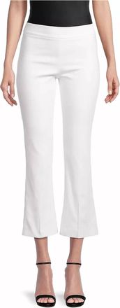 Avenue Montaigne Leo Ponti Jersey Crop Flare Pants In Off-White