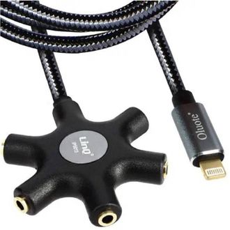 Trade Shop Trade Shop - Cable De Audio De Lightning A 5 Adaptador De Gato Hembra 5 En 1 Desde 5 Metros Ip5050
