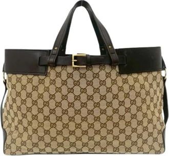 Gucci Pre-owned Handbags, female, Brown, Size: ONE SIZE Pre-owned Canvas Handbag