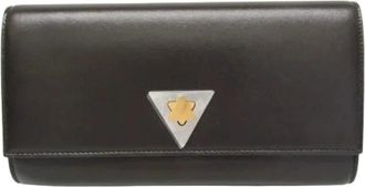 Bottega Veneta Pre-owned Triangle Turnlock Long wallet (bi-fold) - Dames - Vintage Accessoires - Bruin - ONE Size - Leer - Vintage