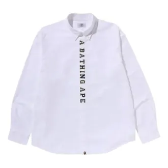 A Bathing Ape 1st Camo Applique Oxford Long-Sleeve Shirt White 1M30-131-309-WHITE