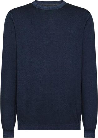 Sun 68 Sweater Vintage L/S - Heren - Ronde hals truien - Blauw - S - Truien & Vesten