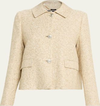 Kiton Paillette Linen Twill Single-Breasted Jacket
