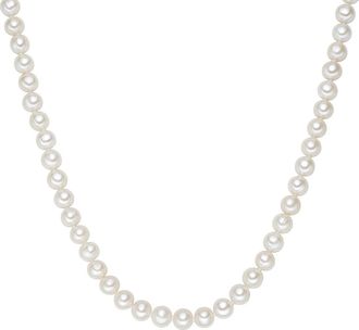 Valero Pearls Womens Fresh Water Cultured Pearl Necklace - White Sterling Silver - Size 45 cm