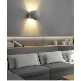 Trade Shop Trade Shop Traesio - Trade Shop - Applique Da Parete In Gesso Tondo Up E Down Lampada Attacco G9 Verniciabile E07