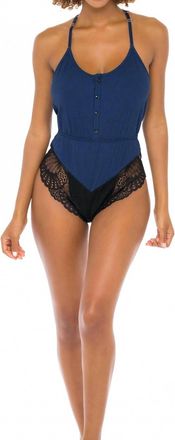 Oh là là Chéri Claribel Jersey Romper In Estate Blue / Black