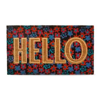 Tag Hello Embossed Non-Slip Coir Mat Multi Coir Everyday in Blue at Nordstrom, Size Medium