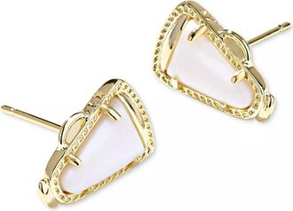 Kendra Scott Womens Cheer Stud Earrings In Gold White Mother Of Pearl