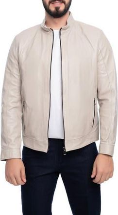 Vella Pais Smooth Leather Jacket in Beige at Nordstrom Rack, Size Xxx-Large