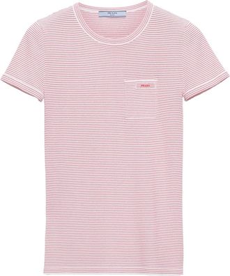 Prada T-shirt a righe - Bianco