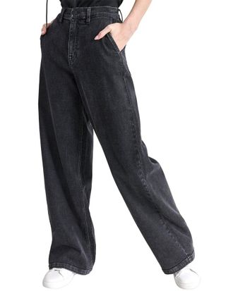 DKNY Dkny High Rise Blackout Wide Leg Jean