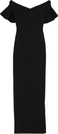Solace London Cielo Maxi Jurk - Dames - Feestkleedjes - Zwart - 2XS - Polyester - Kleedjes