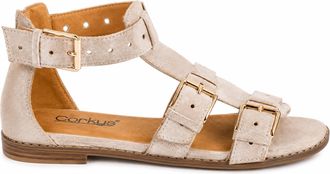 Corkys Footwear Womens Glad You Made It Sandal In Camel Faux Suede