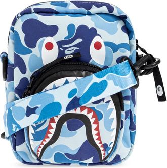 A Bathing Ape Messenger Bags, male, Blue, Size: ONE SIZE ABC Camo Shark Mini Bag