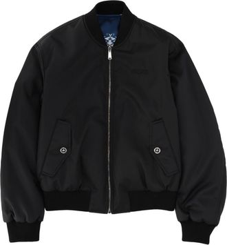 Versace Black Solid Mock Collar Jacket