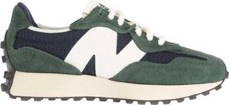 New Balance Heren 327 su&egrave;de casual sneakers met sleehak (Groen)