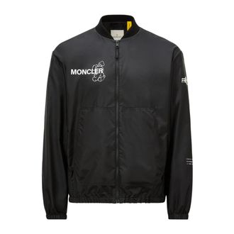 Moncler Zwarte Genius Jassen met Ribgebreide Ritssluiting - Heren - Bomber jackets - Zwart - L - Jassen