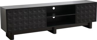 Oviala Mueble de TV rectangular con 3 puertas, L200 cm, negro
