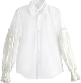 Comme Des Garçons Camicia con ruches - Bianco
