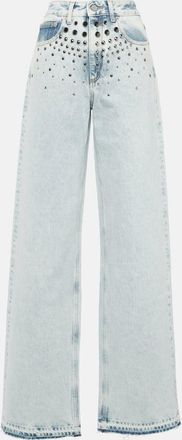 Alessandra Rich Embellished straight jeans