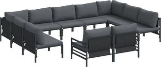 vidaXL Garden Sofa Set Anthracite Steel vidaXL