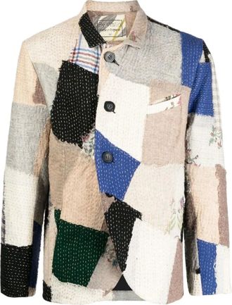 By Walid Blazer con design patchwork - Toni neutri