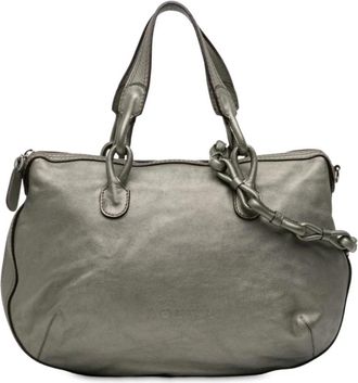 Loewe Pre-owned Shoulder Bags, female, Green, Size: ONE SIZE Pre-owned Leather Top Handle Bag