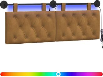 vidaXL Cabecero Colgante Marr&oacute;n Terciopelo Vidaxl