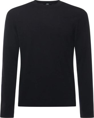 Alpha Studio Gebreid kledingstuk met ronde hals - Heren - Ronde hals truien - Zwart - L - Wol - Truien & Vesten